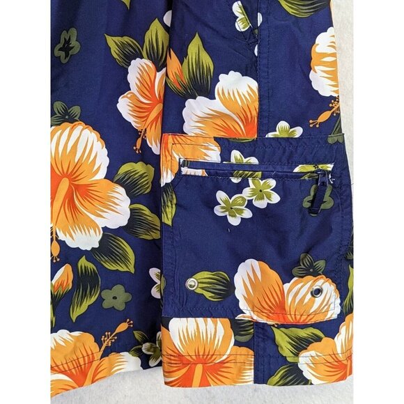 Sand N Sun Swim Trunks Shorts Hawaiian Beach Floral Mesh Lining Mens size XL 40 - Picture 7 of 8